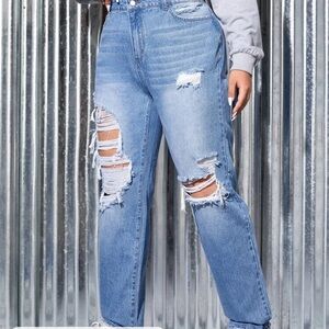 Ripped SHEIN jeans.